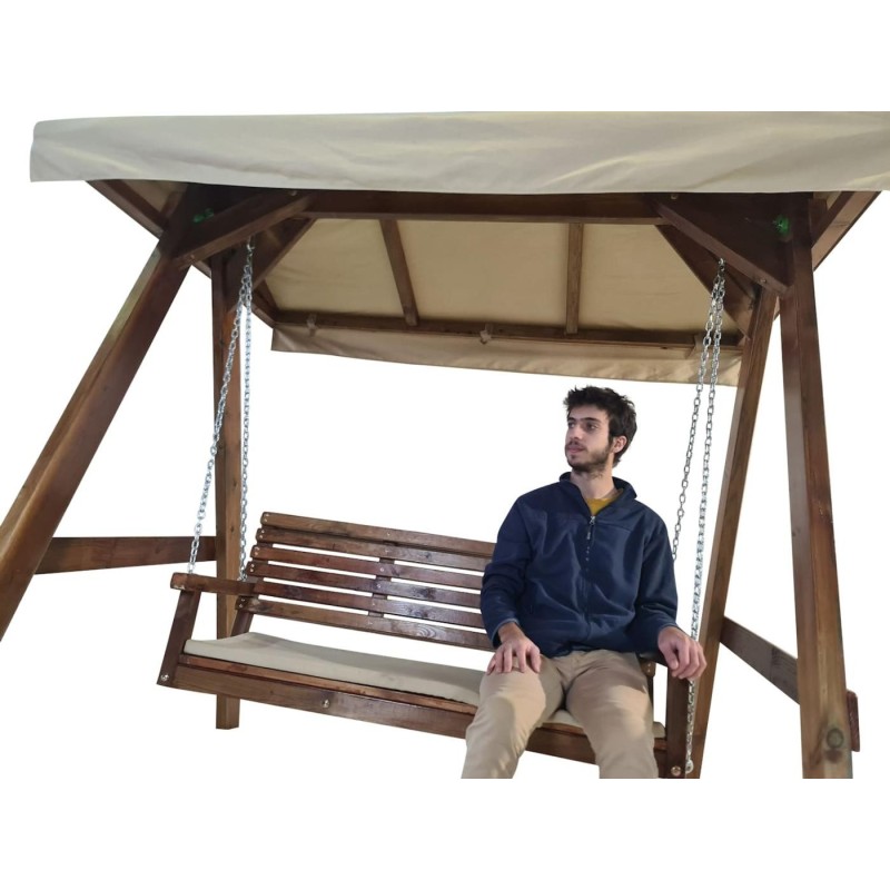 Balancín de jardín MASGAMES ELNA L con techo de lona