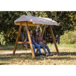 Balancín de jardín MASGAMES ELNA L con techo de lona