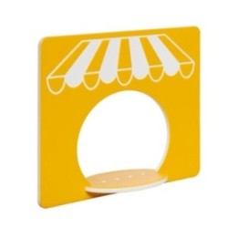 Painel de jogos A Loja com postes de madeira