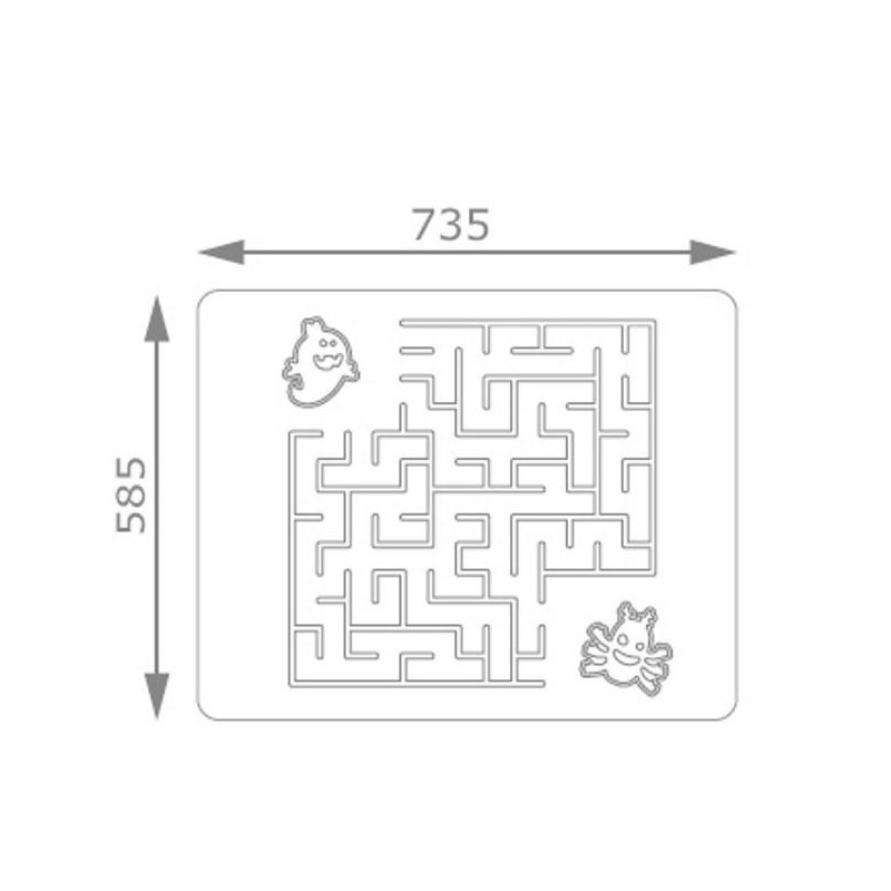 Painel de jogos Labirinto Quadrado com postes de madeira