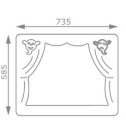 Panell de jocs Teatre amb suports de fusta