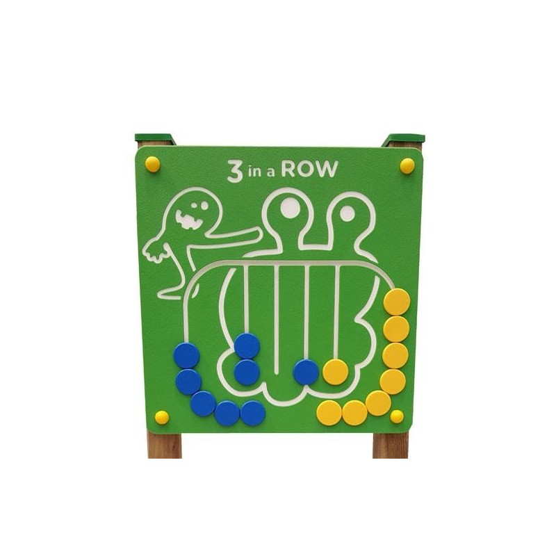 Panell de joc "3 en ratlla" amb suports de fusta
