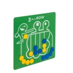 Panell de joc "3 en ratlla" amb suports de fusta