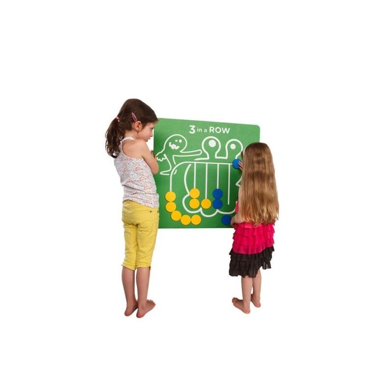 Panell de joc "3 en ratlla" amb suports de fusta