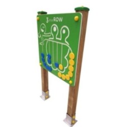 Panell de joc "3 en ratlla" amb suports de fusta