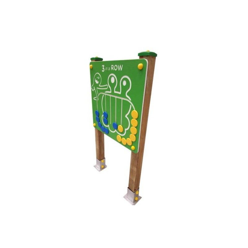 Panell de joc "3 en ratlla" amb suports de fusta