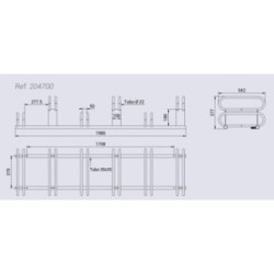 Aparcabicicletas 6 plazas a diferentes alturas (Galvanizado)