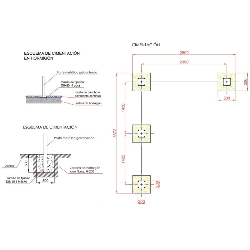 Muro triple Escalonado