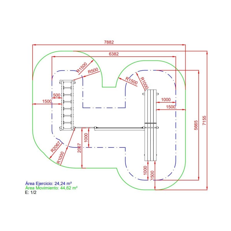 Parque de escalada, equilibrio y abdominales SALONICA