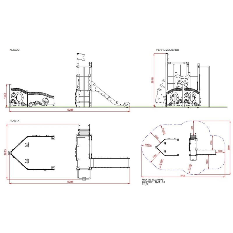 Parque infantil adaptado BARCO EXPLORADOR