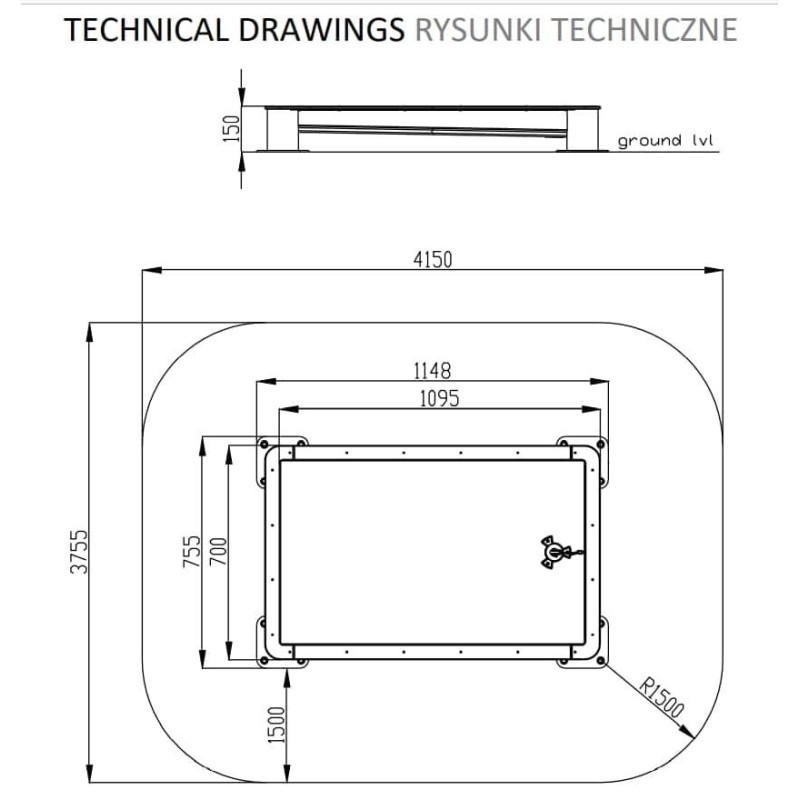 Parque infantil agua módulo poça de lama altura 15 cm