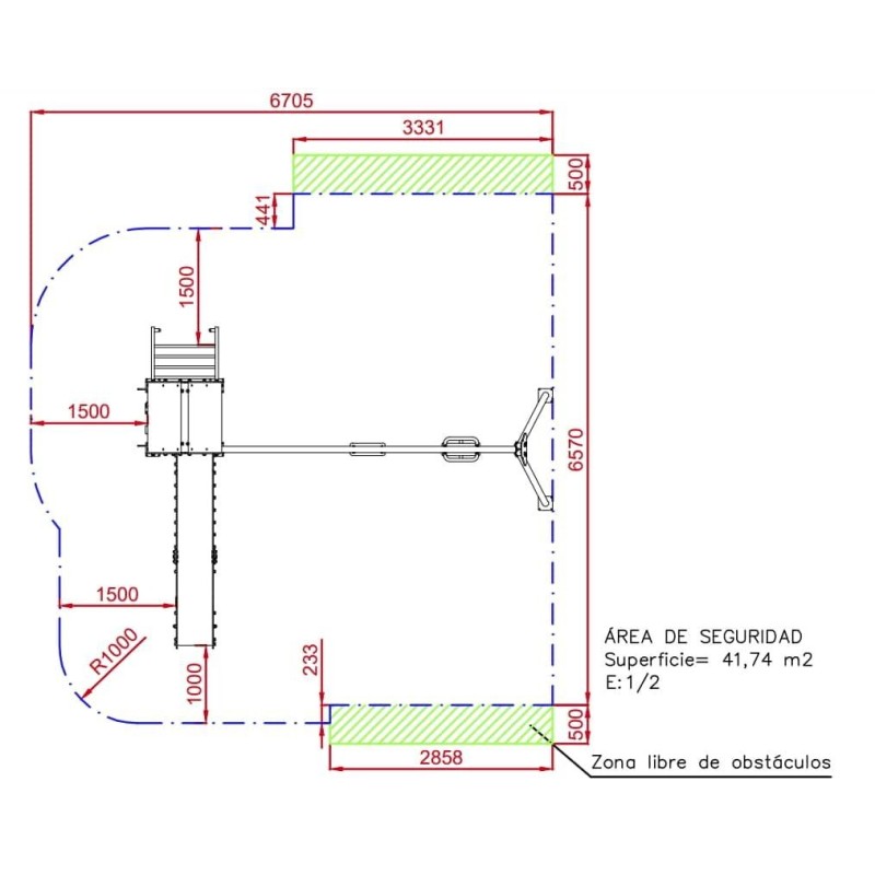 Parque infantil ARAN com baloiço duplo