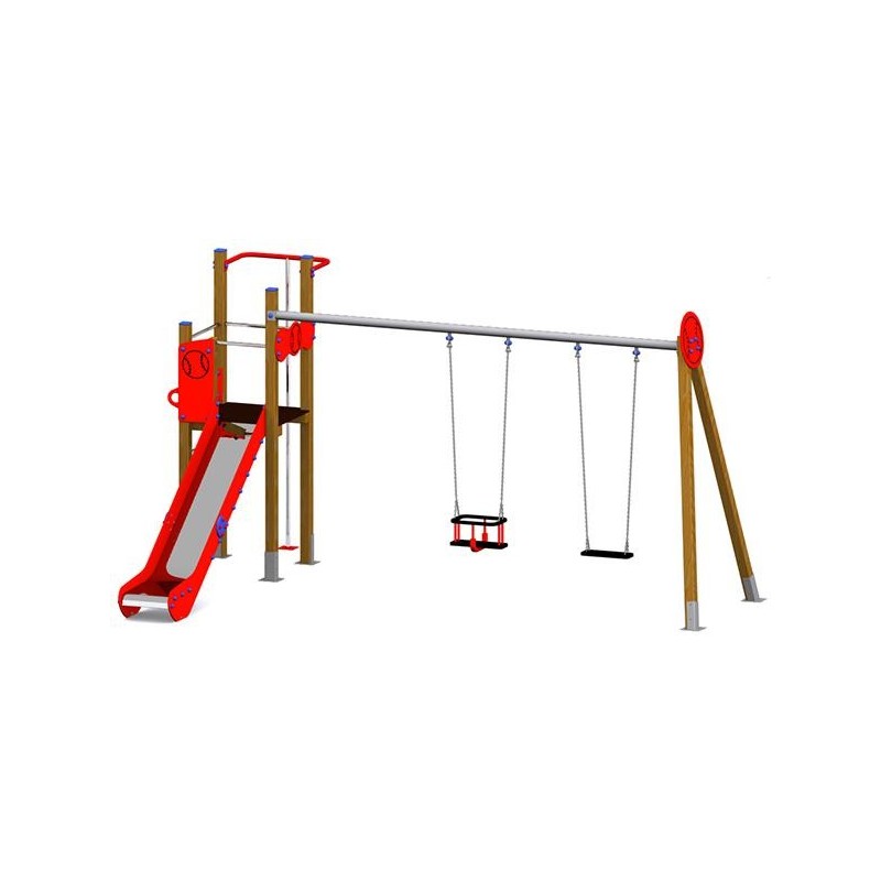 Parc infantil BEISBOL amb gronxador doble