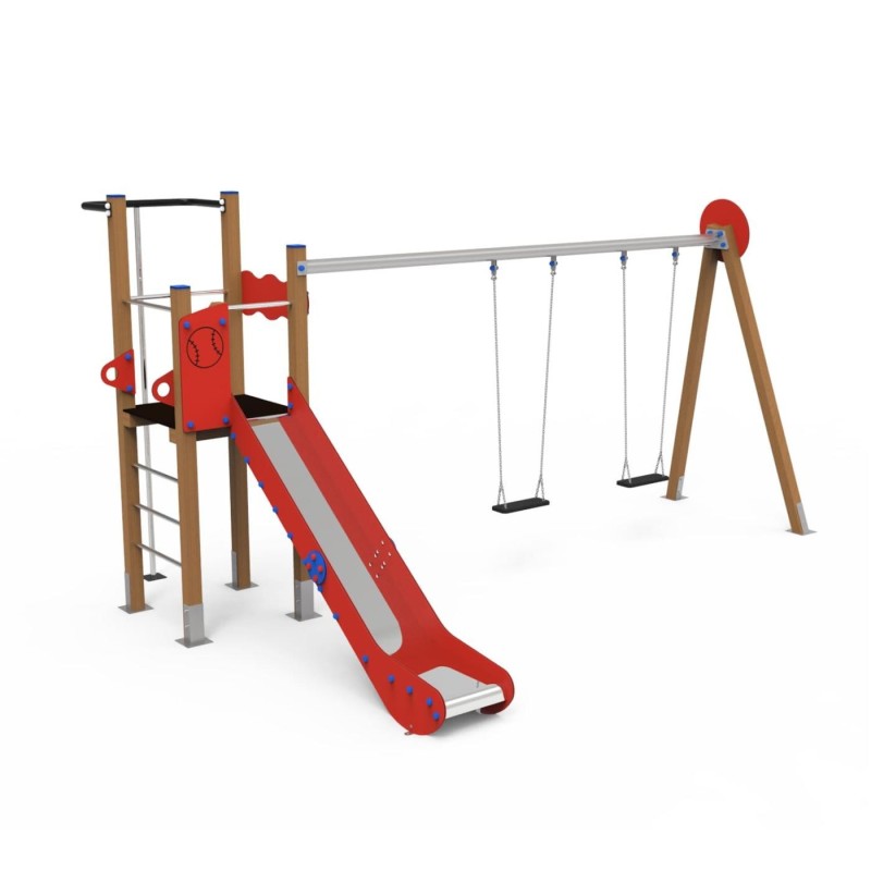 Parc infantil BEISBOL amb gronxador doble