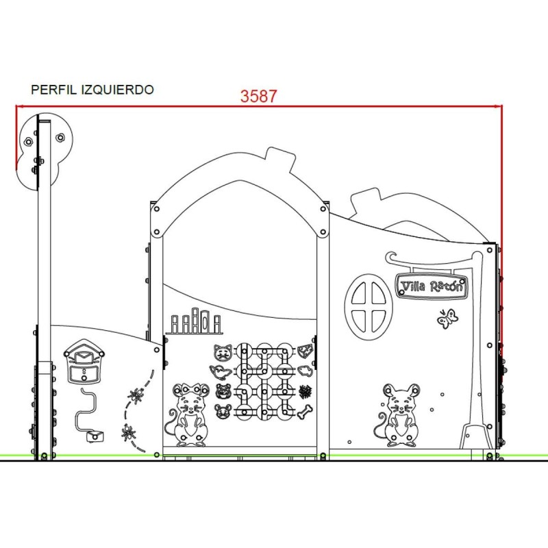 Parque infantil VILLA RATÓN casita inclusiva