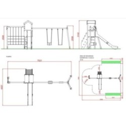 Parque infantil DUBAI com baloiço duplo