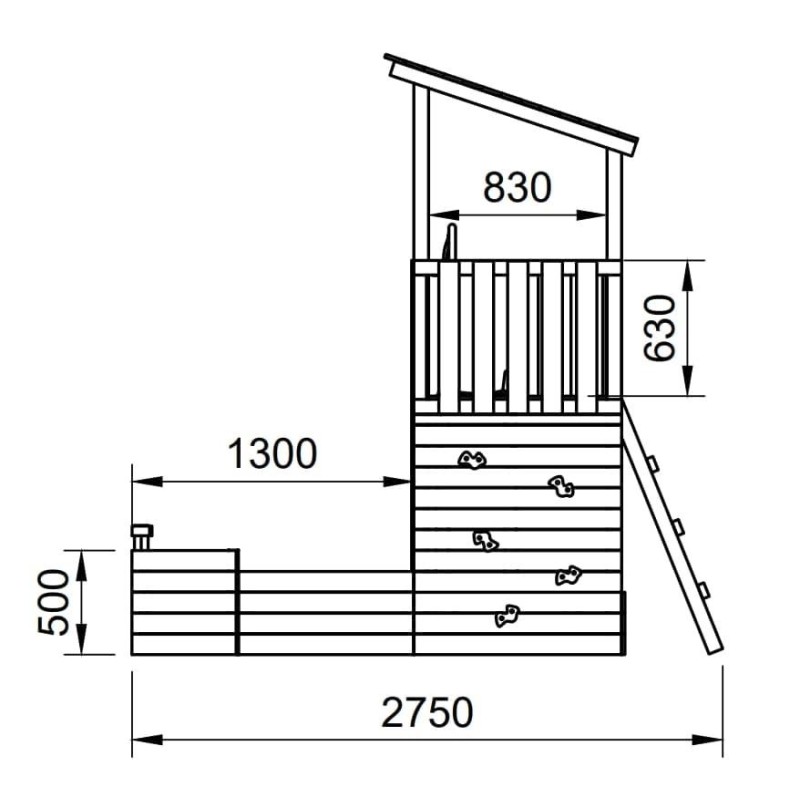 Parque infantil Masgames Nautilus L con pared de escalada