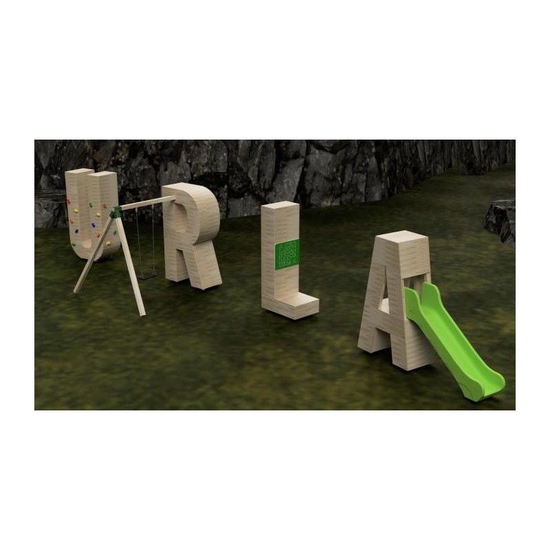 Parc lletra gegant pintada MASGAMES ALPHAPLAY tobogan