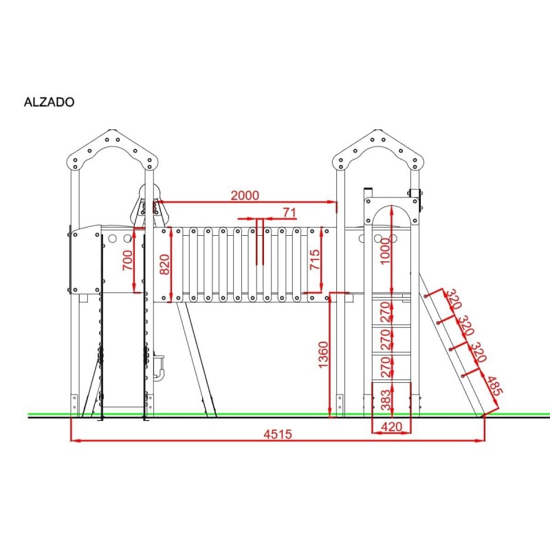 Parque infantil LIMA con columpio doble