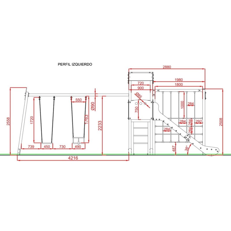 Parque infantil LIMA con columpio doble