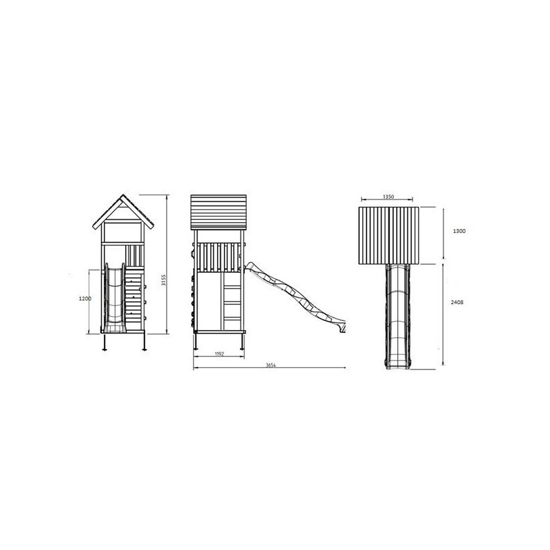 Parque infantil Masgames Canigó L con casita + Columpio