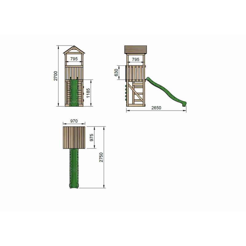 Parc infantil Masgames Carlit L amb sostre de fusta