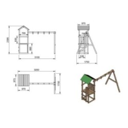 Parque infantil Masgames Carlit M con techo de lona