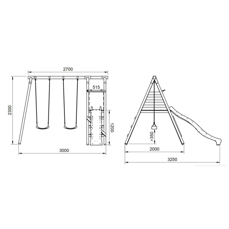 Parque infantil Masgames Mauna Loa L madera cuadrada