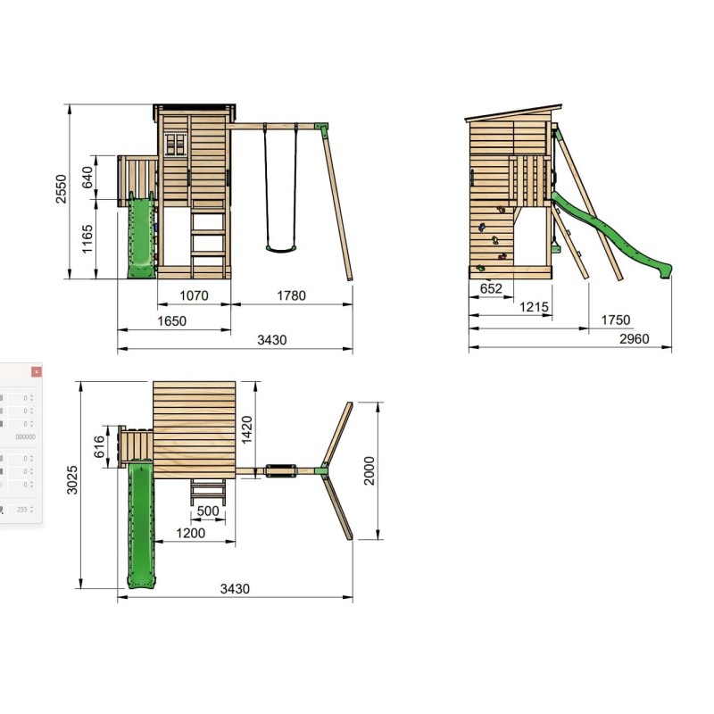Parque infantil Masgames TAGA 2025 + Pared de escalada + Columpio