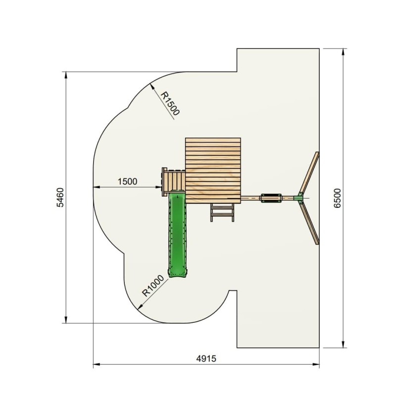 Parque infantil Masgames TAGA 2025 + Pared de escalada + Columpio