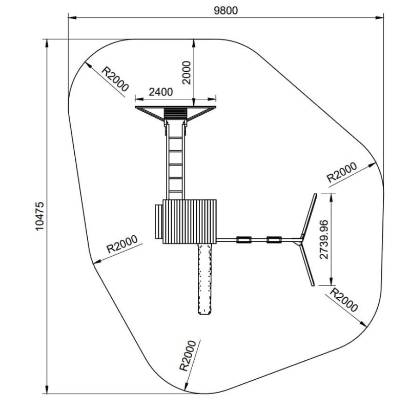 Parque infantil Masgames Teide XL + Columpio + Escalera de Mono