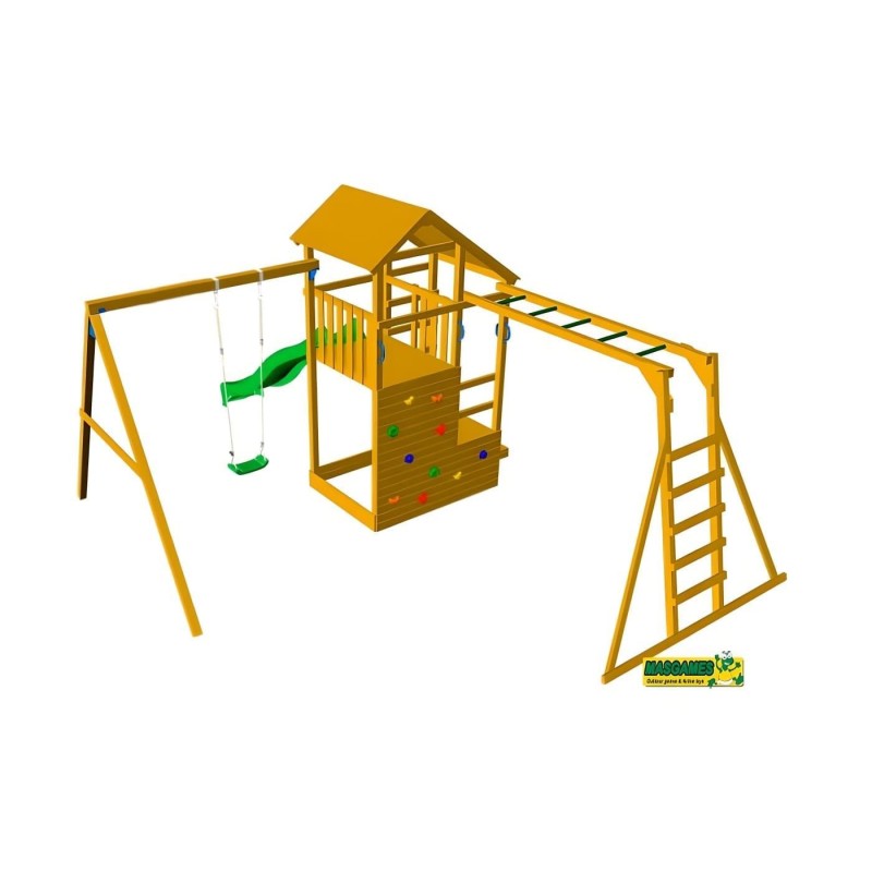 Parque infantil Masgames Teide XL + Columpio + Escalera de Mono