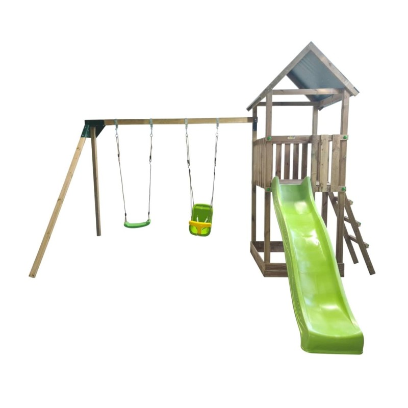 Parque infantil Masgames Tibidabo L con techo de lona + Columpio