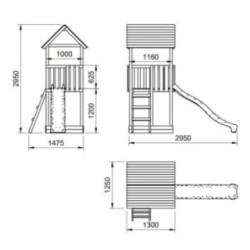 Parque infantil Masgames Tibidabo L con techo de lona + Columpio