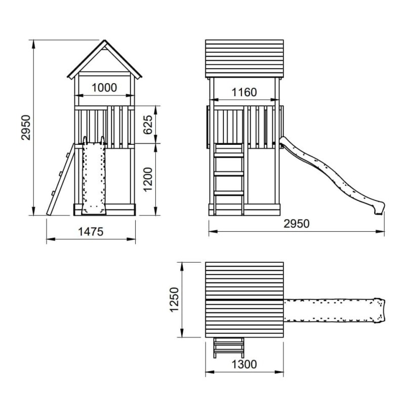 Parque infantil Masgames Tibidabo L con techo de lona + Columpio