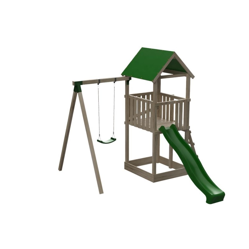 Parque infantil Masgames Tibidabo L con techo de lona + Columpio