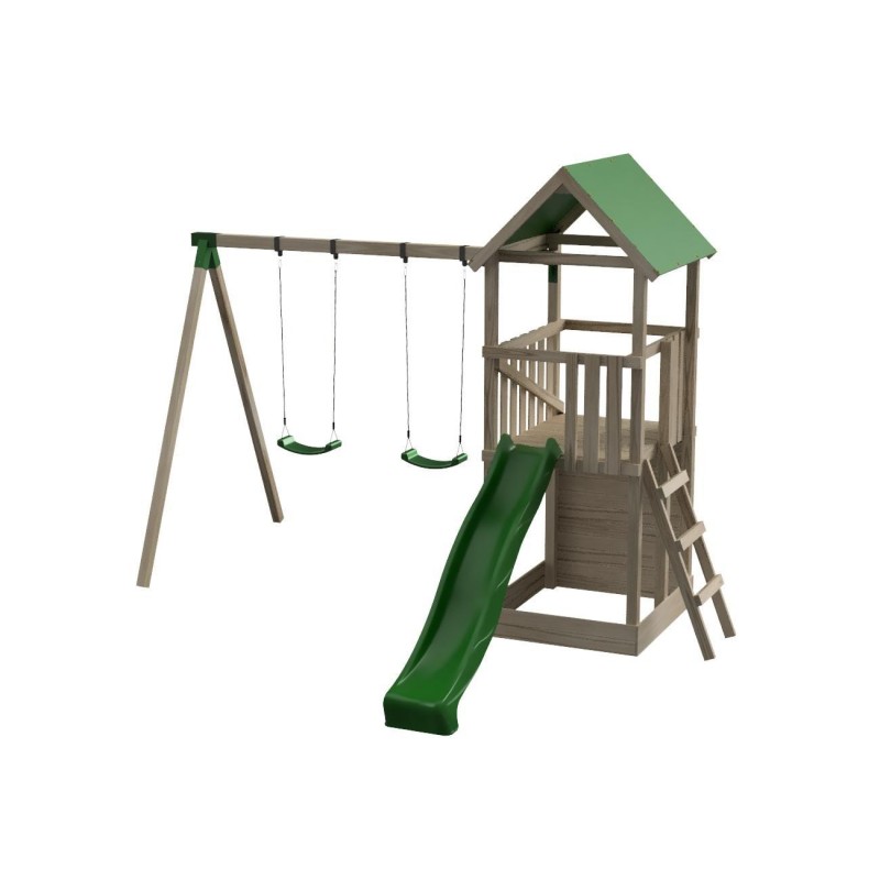 Parque infantil Masgames Tibidabo L con techo de lona + Columpio