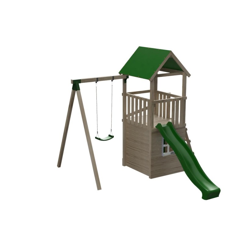 Parque infantil Masgames Tibidabo L con techo de lona + Columpio