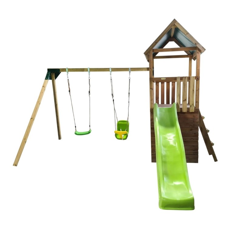 Parque infantil Masgames Tibidabo L con techo de lona + Columpio