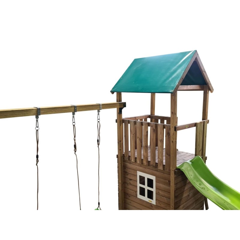 Parque infantil Masgames Tibidabo L con techo de lona + Columpio