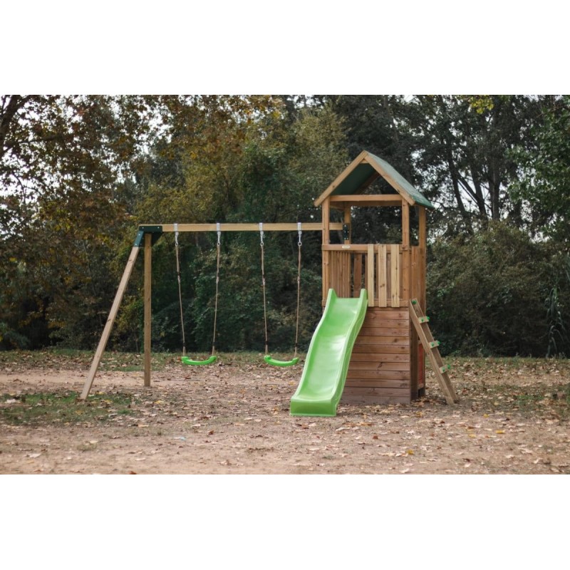 Parque infantil Masgames Tibidabo L con techo de lona + Columpio