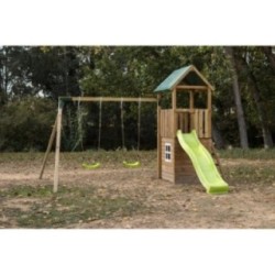 Parque infantil Masgames Tibidabo L con techo de lona + Columpio