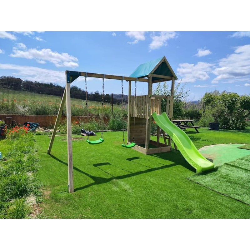 Parque infantil Masgames Tibidabo L con techo de lona + Columpio