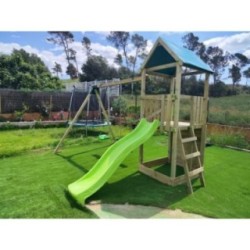 Parque infantil Masgames Tibidabo L con techo de lona + Columpio