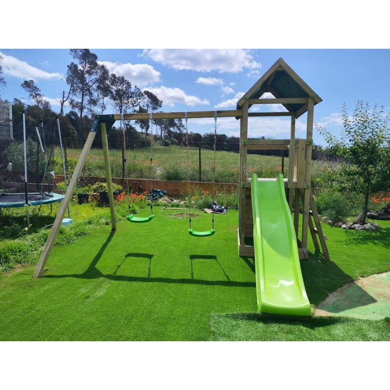 Parque infantil Masgames Tibidabo L con techo de lona + Columpio