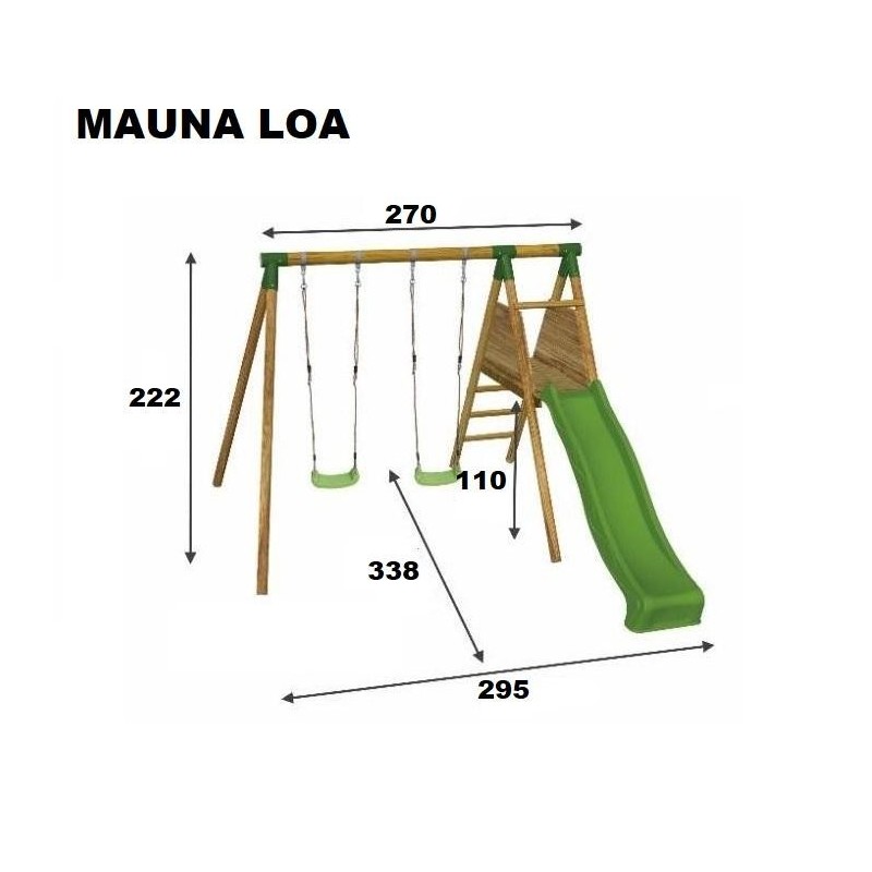 Parque infantil Masgames Mauna Loa Academy L + Rampa (madera redonda)