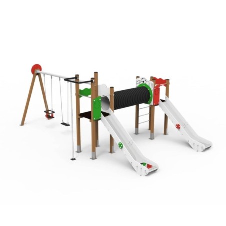 Parque infantil OLÍMPICO com baloiço duplo