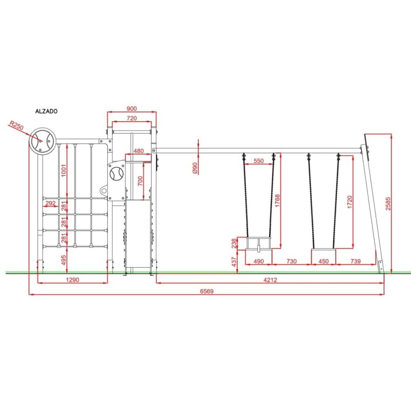 Parque infantil TENIS con columpio doble