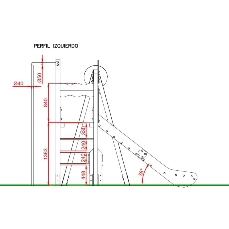 Parque infantil TENIS con columpio doble