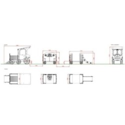 Parque infantil Comboio da mina: Locomotiva + 2 vagões